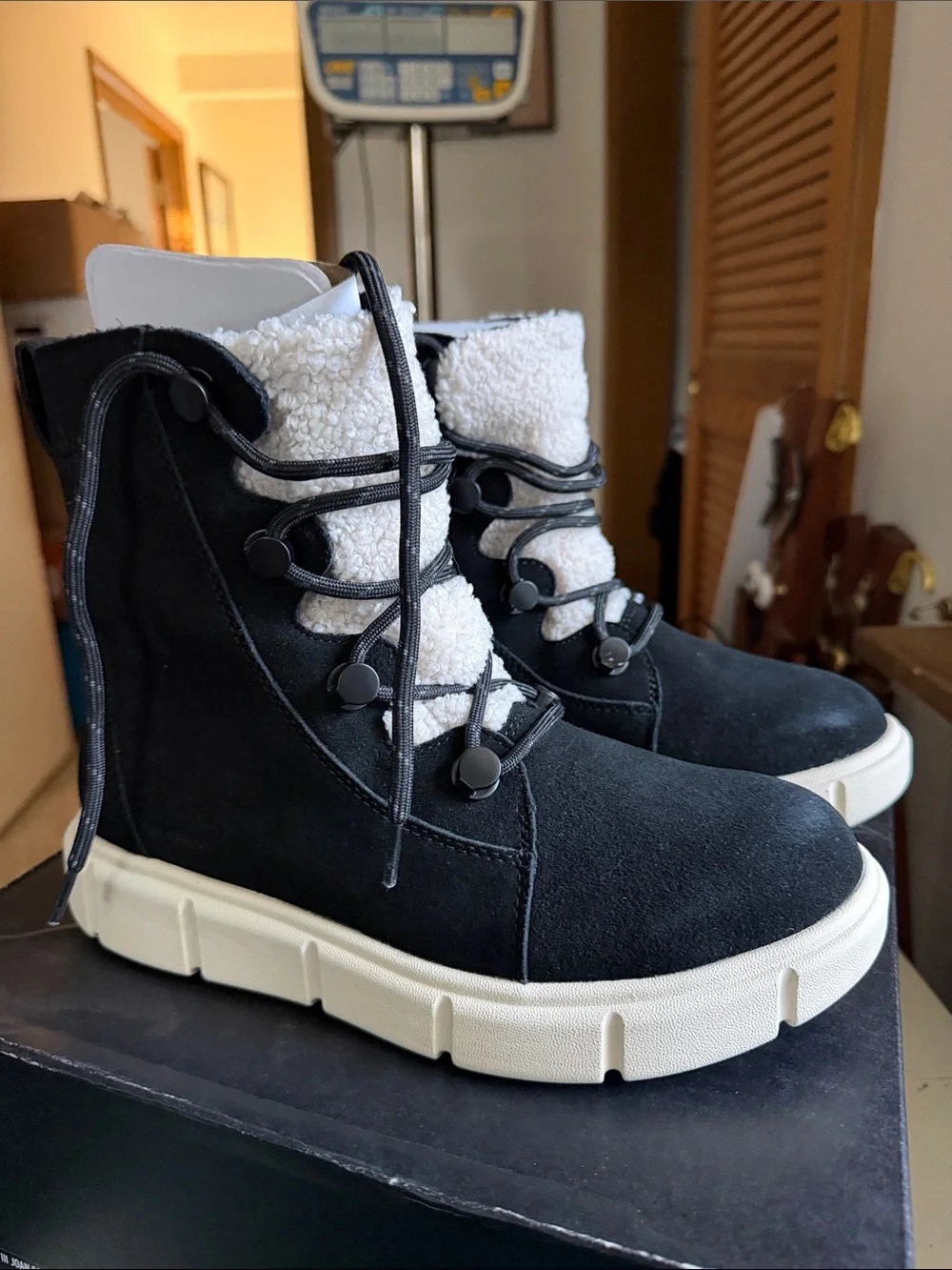 Sorel Black Suede Explorer III Joan Cozy Waterproof Boot